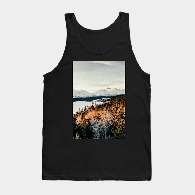 Majestic Peaks of Rondane National Park in Warm Winter Light Shot on Film Tank Top by visualspectrum